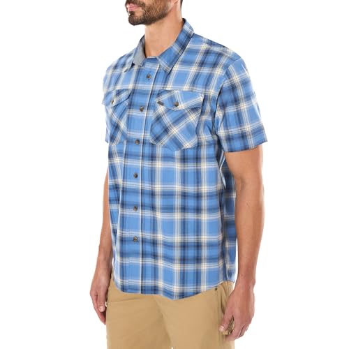 Smith's Workwear Men's Stretch Plaid Short Sleeve Shirt