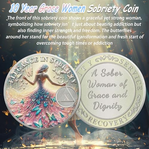 10 Year Sobriety Coin for Women in Recovery