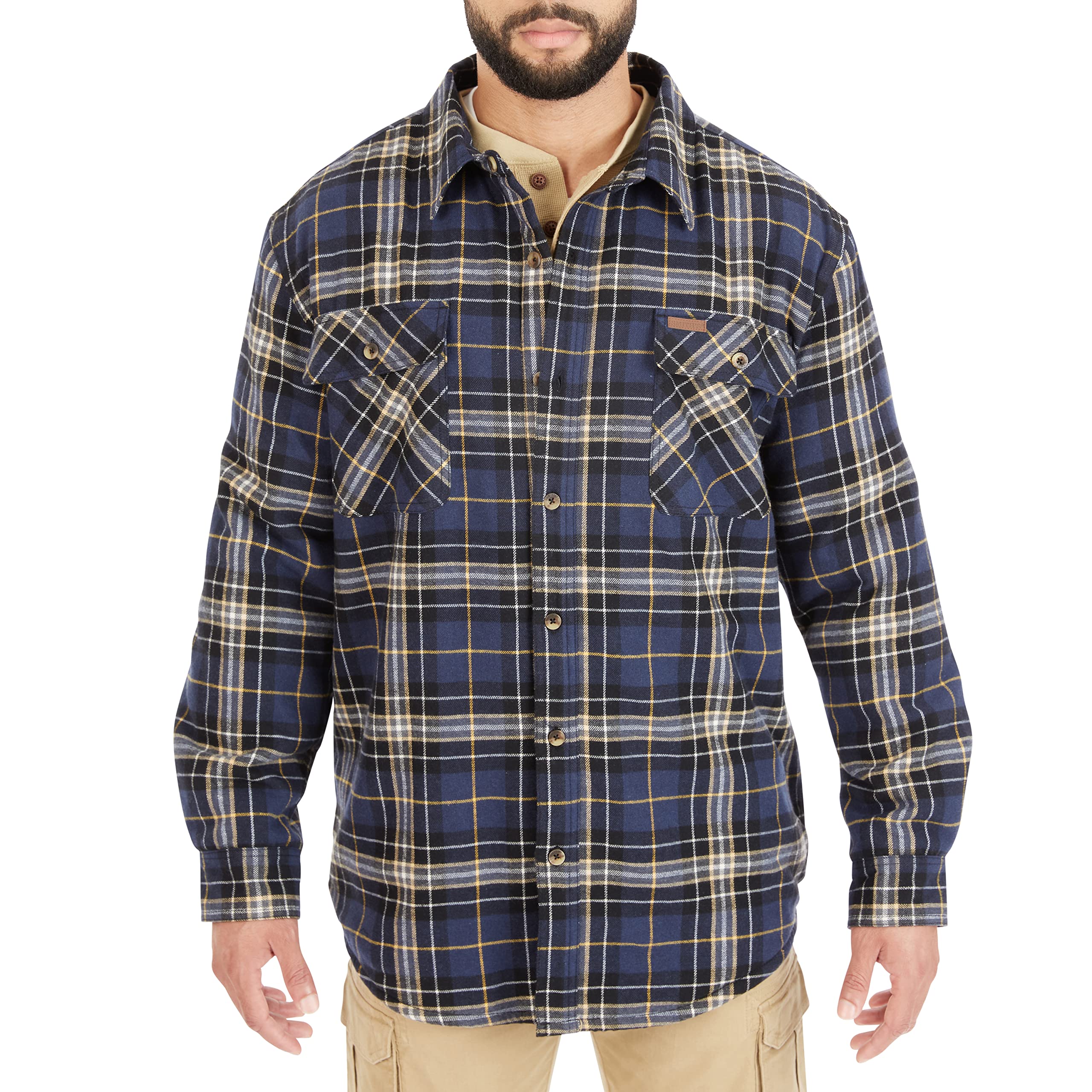 Smith's Men's Sherpa-Lined Flannel Shirt Jacket